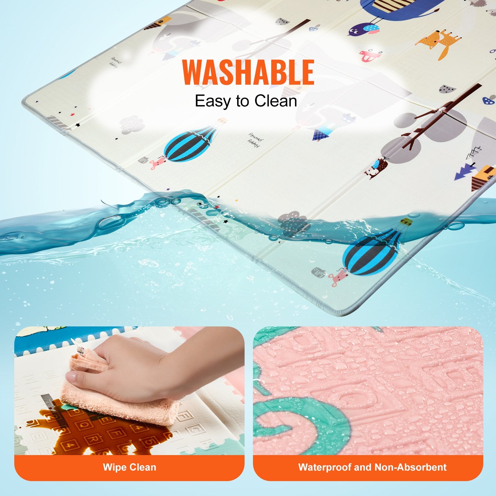 Baby Play Mat, 71""x79"" Extra Large Baby Crawling Mat, Non-Slip One-Piece Foam Baby Playmat, Foldable V952-XPEPXDXPE04Y38F4DV0