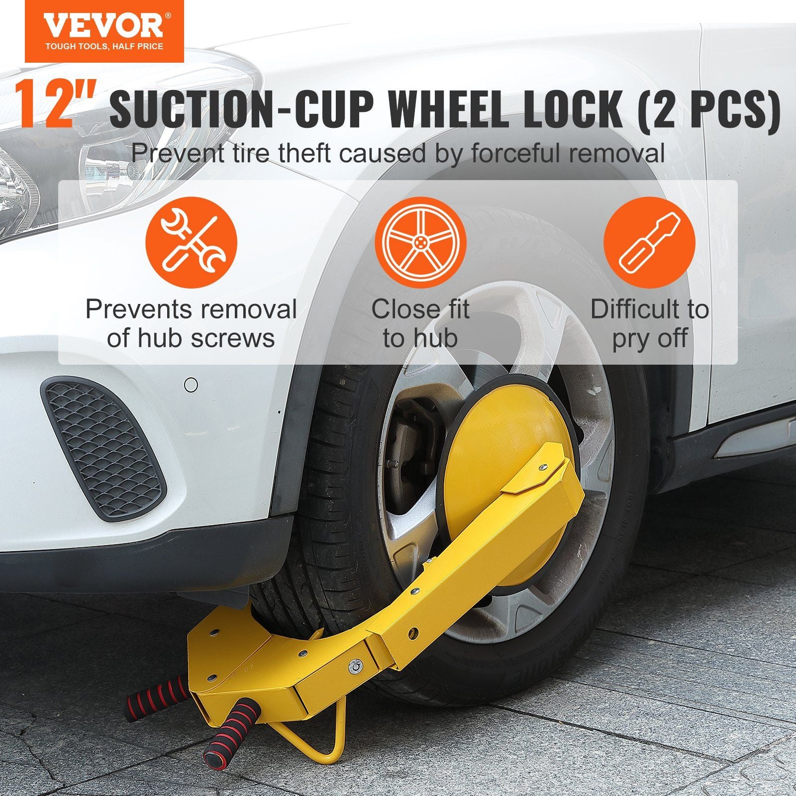 Wheel Lock Clamp, 2-Pack Trailer Wheel Lock, Heavy-Duty Anti Theft Tire Lock, Adjustable Tire Boot Lock Tire V952-XPSLTS2J00007KCB3V0