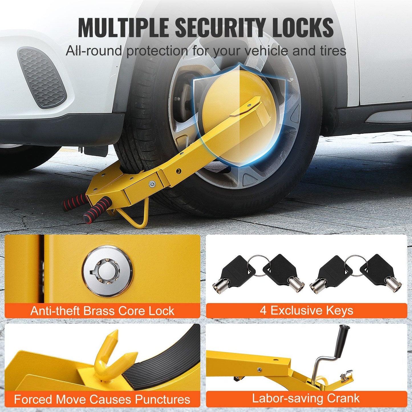 Wheel Lock Clamp, 2-Pack Trailer Wheel Lock, Heavy-Duty Anti Theft Tire Lock, Adjustable Tire Boot Lock Tire V952-XPSLTS2J00007KCB3V0