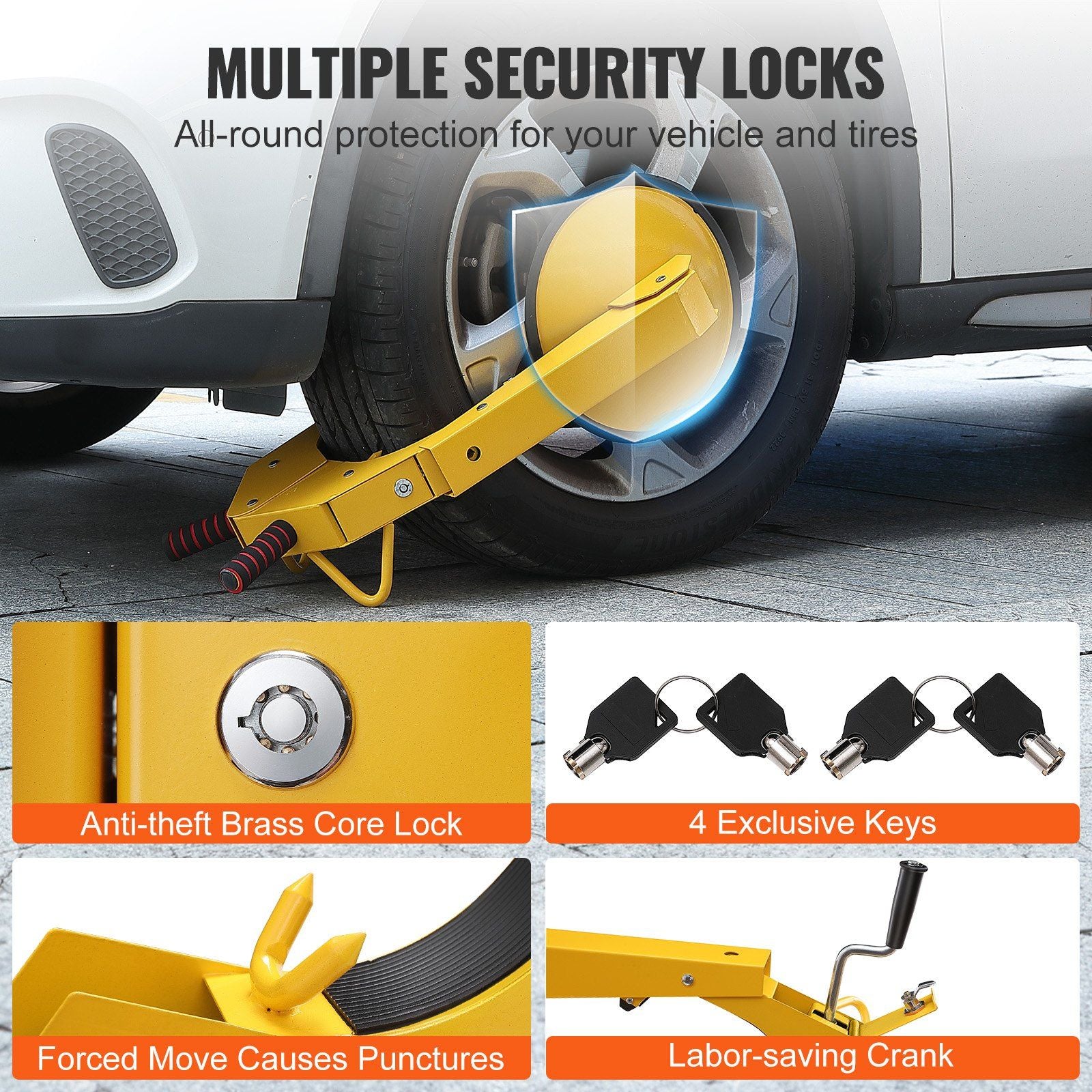 Wheel Lock Clamp, 2-Pack Trailer Wheel Lock, Heavy-Duty Anti Theft Tire Lock, Adjustable Tire Boot Lock Tire V952-XPSLTS2J00007KCB3V0