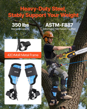 Tree Climbing Spikes, Height-Adjustable Tree Climbing Gear with Straps & Padding Cushion, 159 kg Load V952-XPSZZDPKQMFHCUIBM001V0