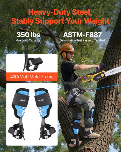 Tree Climbing Spikes, Height-Adjustable Tree Climbing Gear with Straps & Padding Cushion, 159 kg Load V952-XPSZZDPKQMFHCUIBM001V0