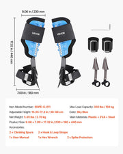 Tree Climbing Spikes, Height-Adjustable Tree Climbing Gear with Straps & Padding Cushion, 159 kg Load V952-XPSZZDPKQMFHCUIBM001V0