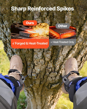 Tree Climbing Spikes Set, Height-Adjustable Tree Climbing Gear with Straps & Harness, 159 kg Load Capacity, V952-XPSZZZHKJCKSOXN33002V0