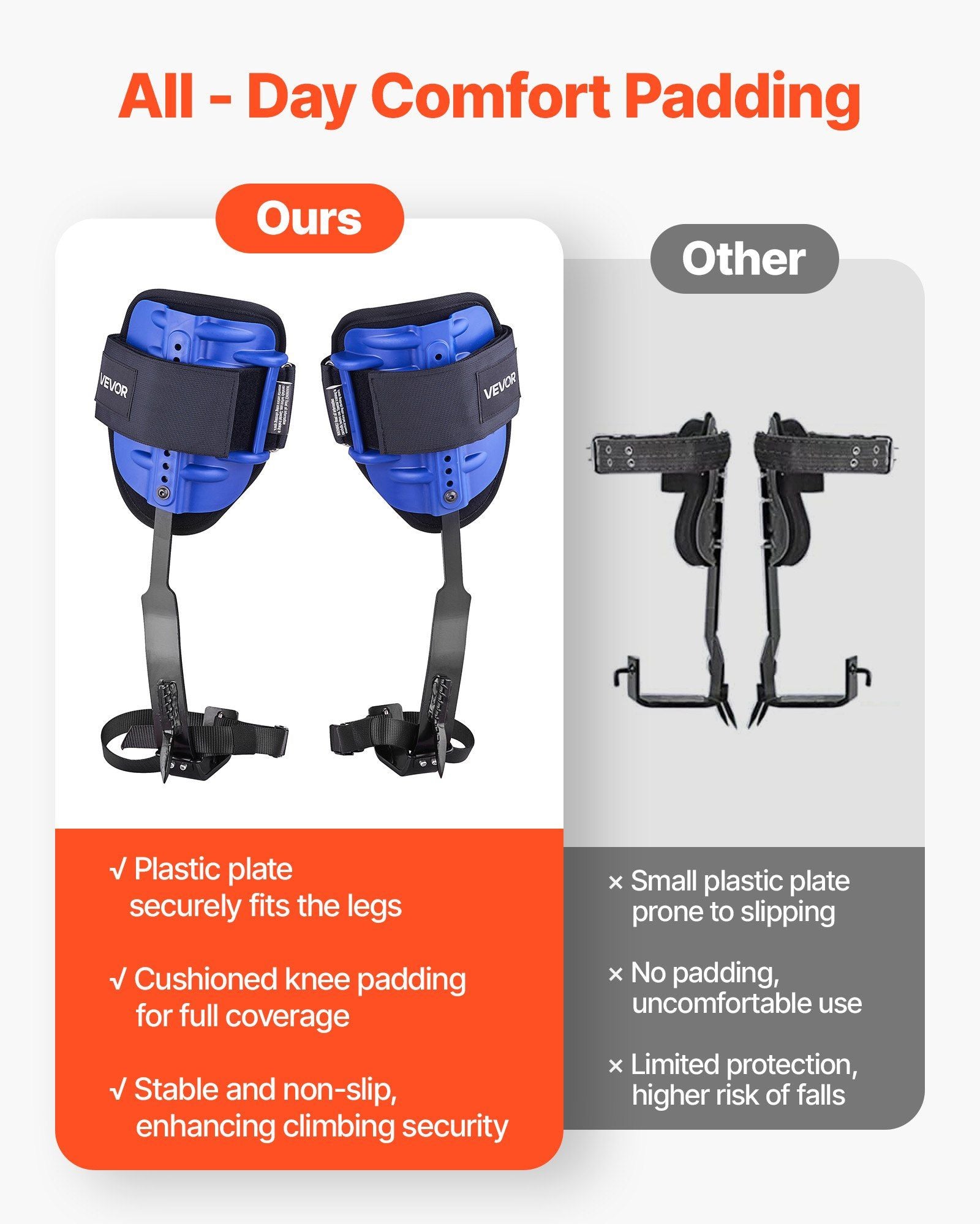 Tree Climbing Spikes Set, Height-Adjustable Tree Climbing Gear with Straps & Waist Harness, 159 kg Load V952-XPSZZZHKJCKSUJVZX002V0