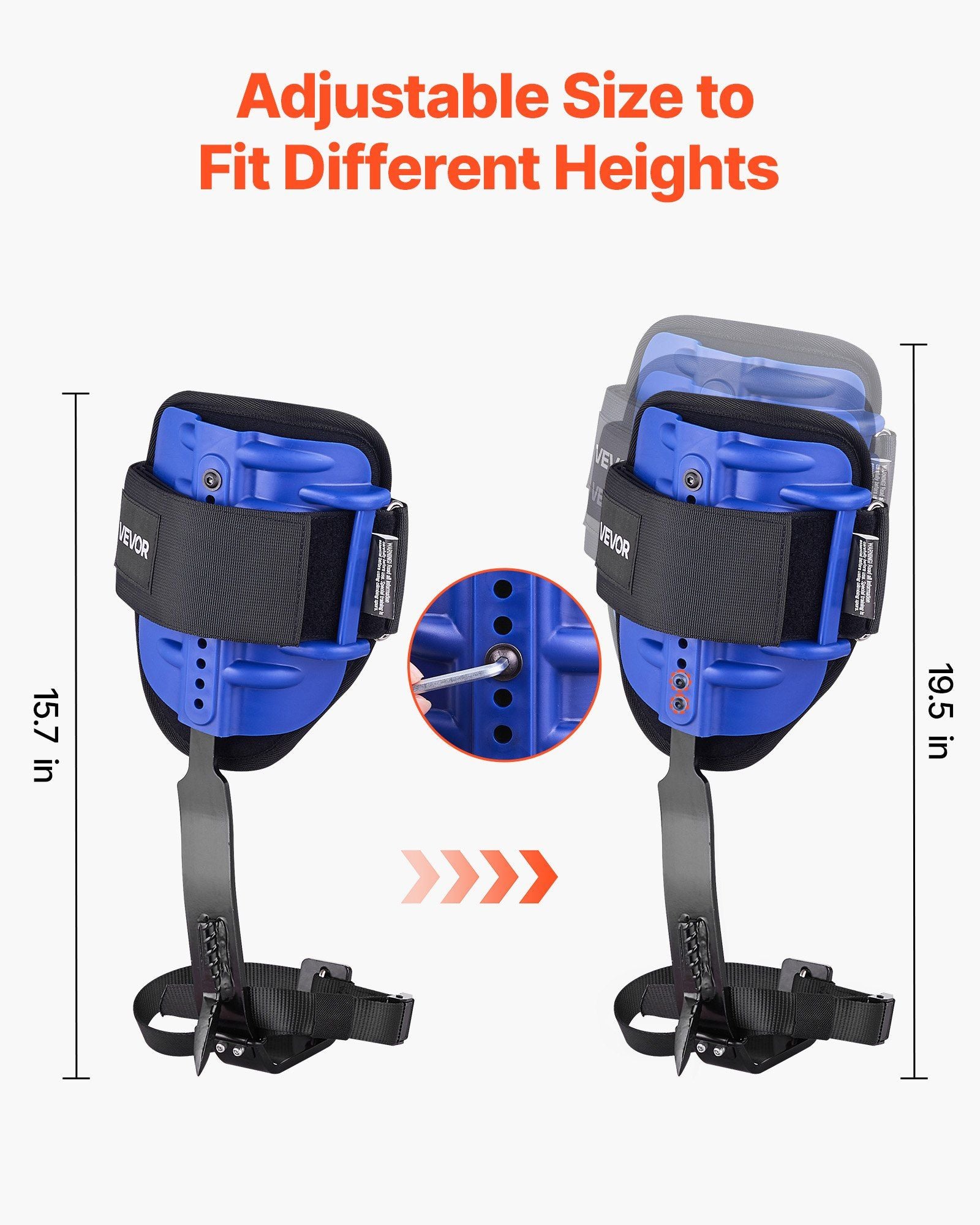 Tree Climbing Spikes Set, Height-Adjustable Tree Climbing Gear with Straps & Waist Harness, 159 kg Load V952-XPSZZZHKJCKSUJVZX002V0