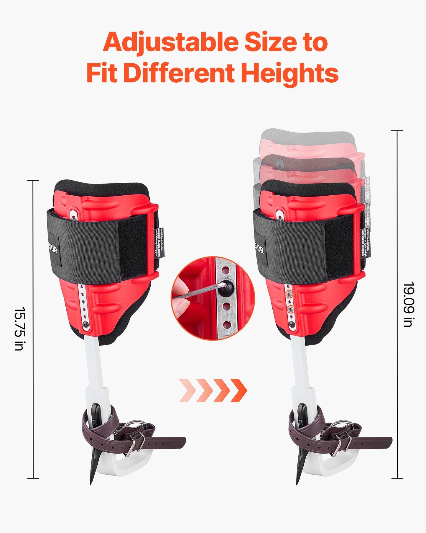 Tree Climbing Spikes Set, Height-Adjustable Tree Climbing Gear with Straps & Spike Protectors, 159 kg Load V952-XPSZZZHKQMFH3M41Q002V0