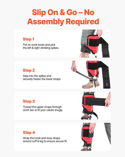 Tree Climbing Spikes Set, Height-Adjustable Tree Climbing Gear with Straps & Spike Protectors, 159 kg Load V952-XPSZZZHKQMFH3M41Q002V0