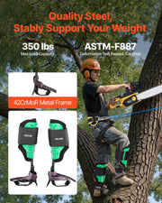 Tree Climbing Spikes Set, Height-Adjustable Tree Climbing Gear with Straps & Spike Protectors, 159 kg Load V952-XPSZZZHKQMFHLDHFU002V0