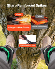 Tree Climbing Spikes Set, Height-Adjustable Tree Climbing Gear with Straps & Spike Protectors, 159 kg Load V952-XPSZZZHKQMFHLDHFU002V0