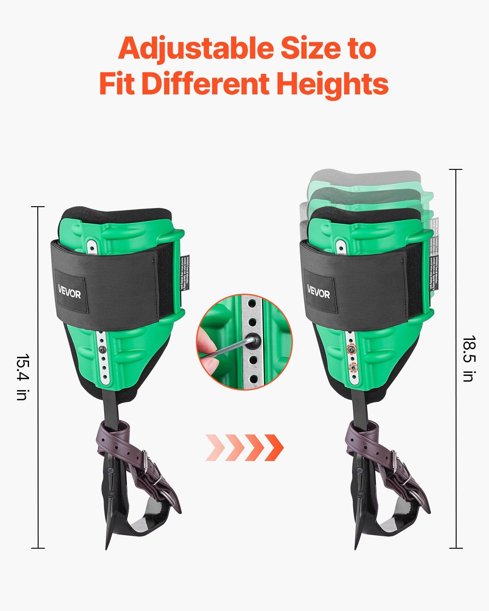 Tree Climbing Spikes Set, Height-Adjustable Tree Climbing Gear with Straps & Spike Protectors, 159 kg Load V952-XPSZZZHKQMFHLDHFU002V0