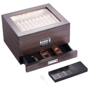 50 Cigar Humidor Glasstop Cedar Cigar Box Humidifier & Hygrometer & Drawer V952-XQBSJMTKJ3055E7JTV9