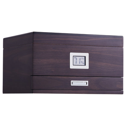 50 Cigar Humidor Glasstop Cedar Cigar Box Humidifier & Hygrometer & Drawer V952-XQBSJMTKJ3055E7JTV9