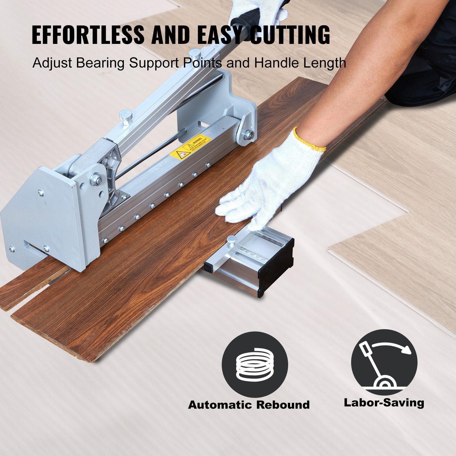 Floor Cutter 330mm, Cuts Vinyl Plank, Laminate, Engineered Hardwood, Siding, 12mm Cutting Depth Effortless V952-XQL13INCH12MM6M18V0
