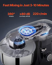 Stand Mixer 5.68 L Electric Dough Mixer 1100W 6 + P Speeds Food Beater V952-XRLTMSJBJHS6I5V82V3