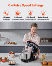 Stand Mixer 5.68 L Electric Dough Mixer 1100W 6 + P Speeds Food Beater V952-XRLTMSJBJHS6I5V82V3