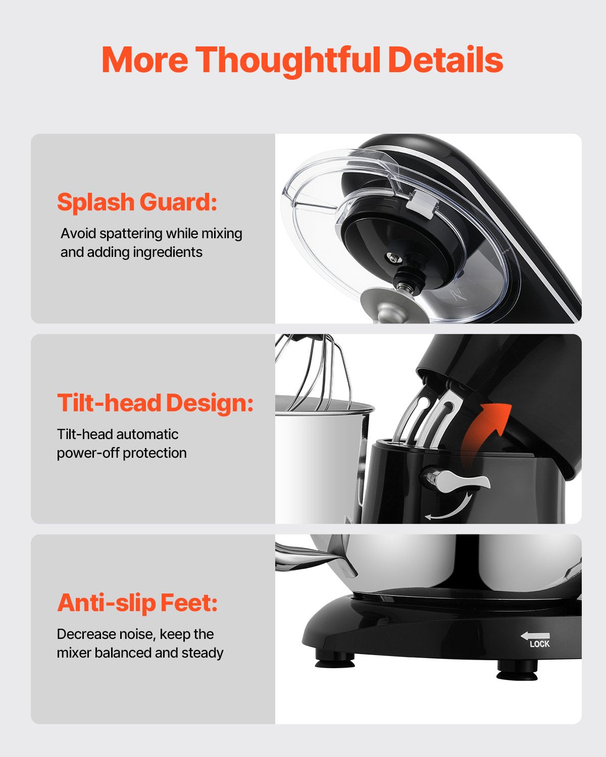 Stand Mixer 5.68 L Electric Dough Mixer 1100W 6 + P Speeds Food Beater V952-XRLTMSJBJHS6I5V82V3