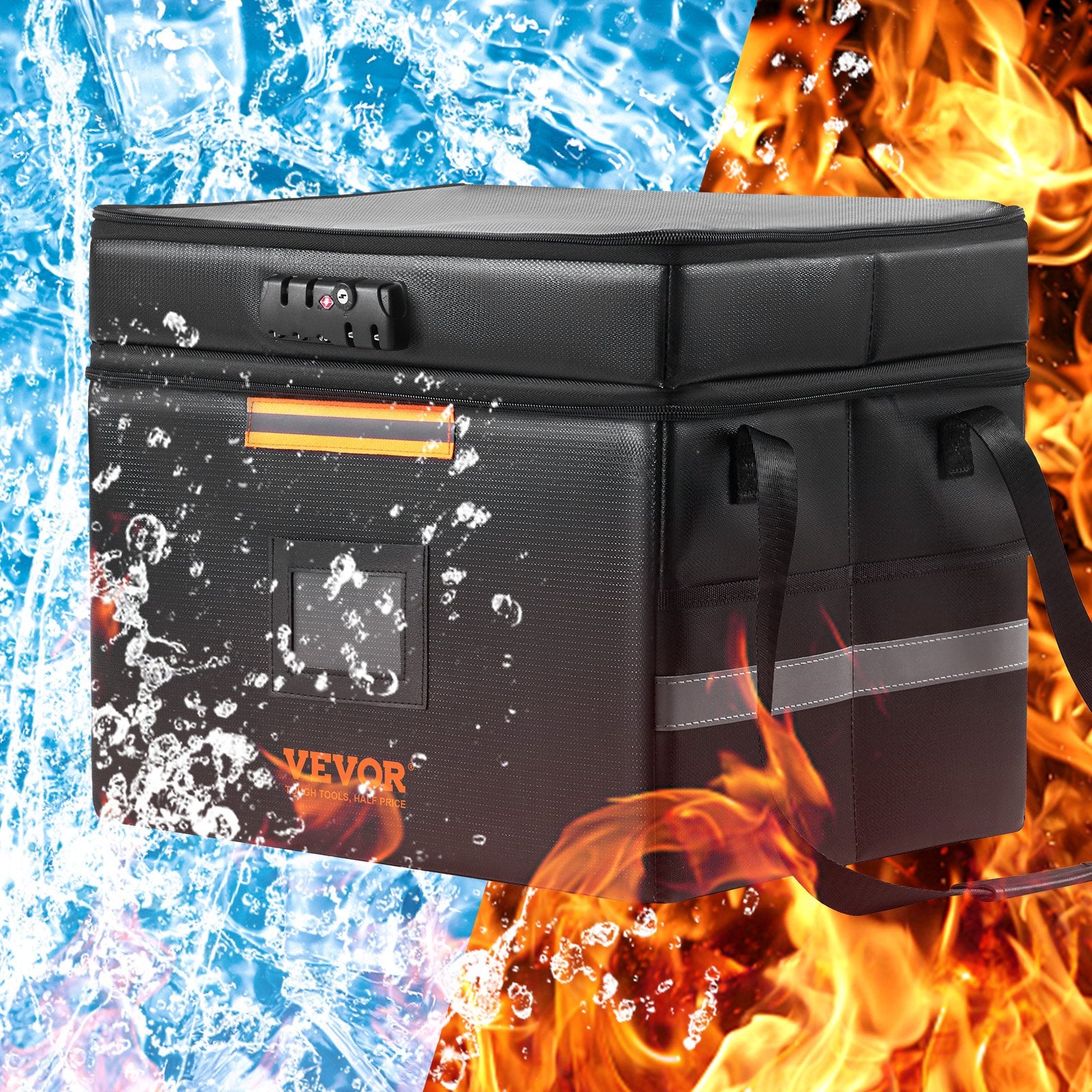 Fireproof Document Box, Fireproof Document Bag with Lock 2000_, Fireproof and Waterproof File Box 450x140x315 V952-XSF1561361221WR0XV0