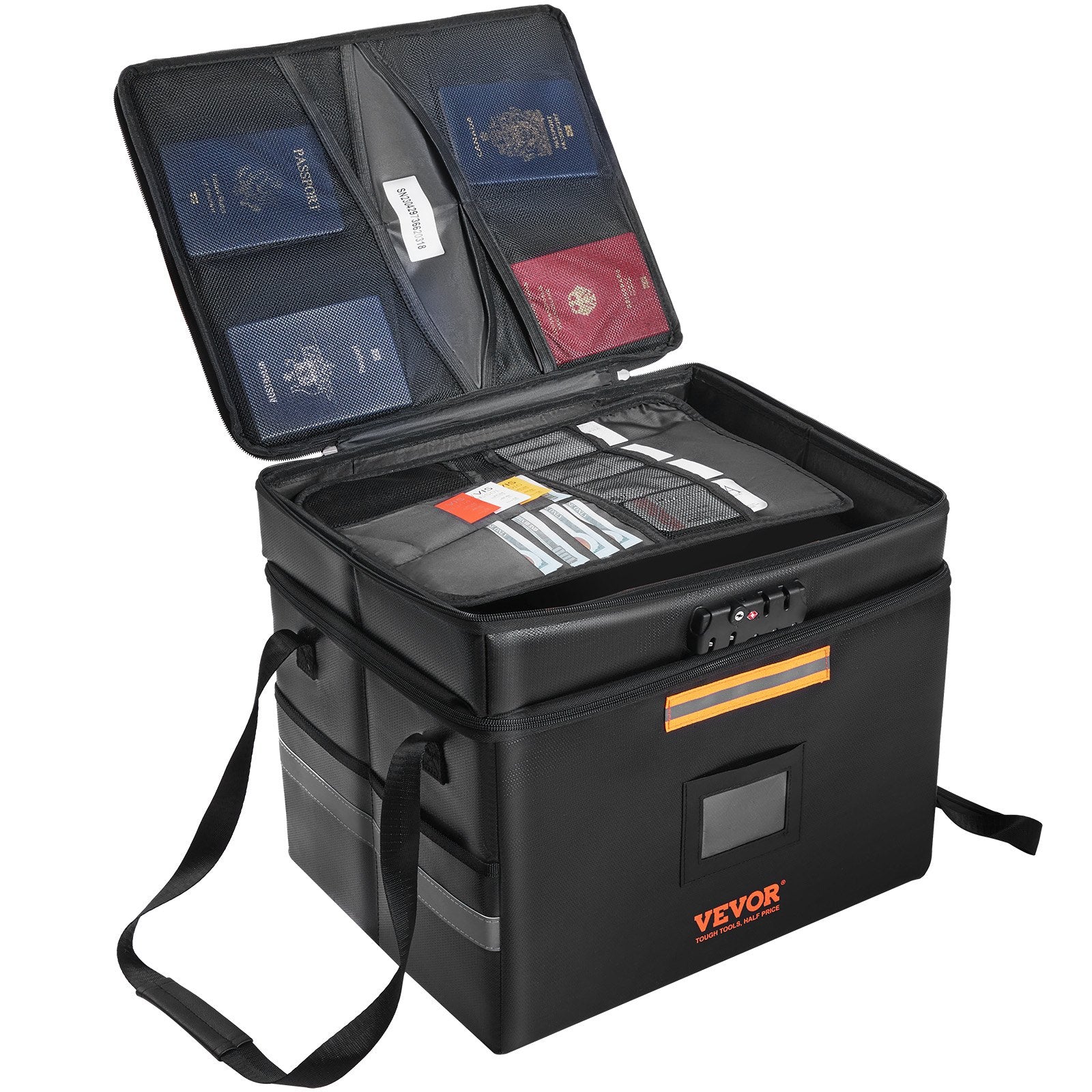 Fireproof Document Box, Fireproof Document Bag with Lock 2000_, Fireproof and Waterproof File Box 450x140x315 V952-XSF1561361221WR0XV0