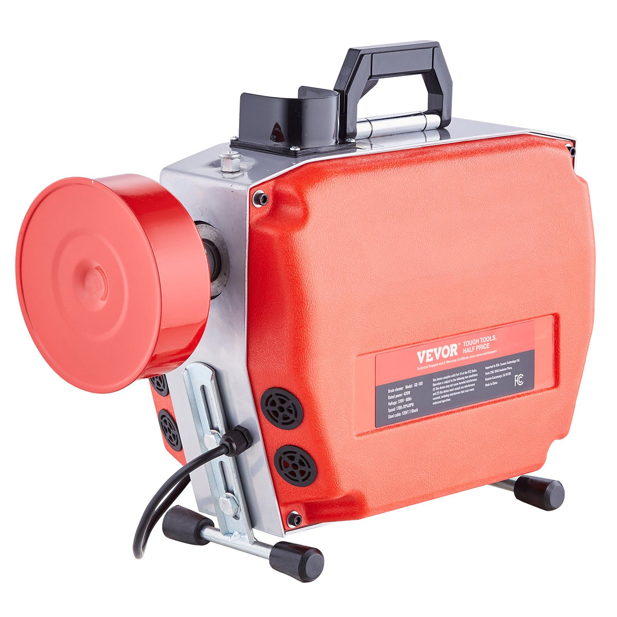 Drain Cleaner Machine 120FT x 7/8" 420W Sewer Snake Auger Manual Feed V952-XSGDSTJ420W5G5H34V3
