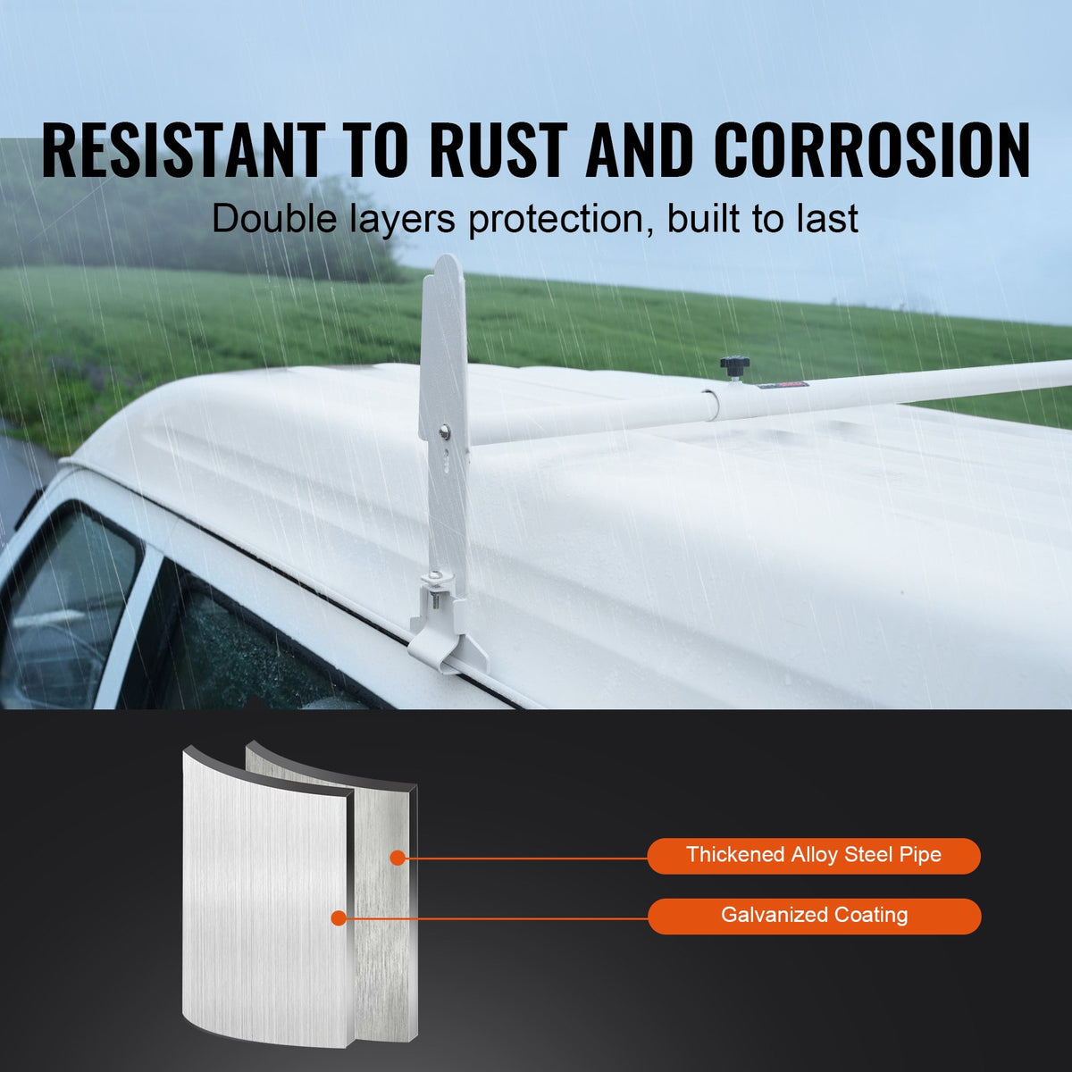 2-Bar Van Roof Ladder Rack Alloy Adjustable 47.2"-78.7" for Full-Size Vans V952-XSHCH250039645AC2V0