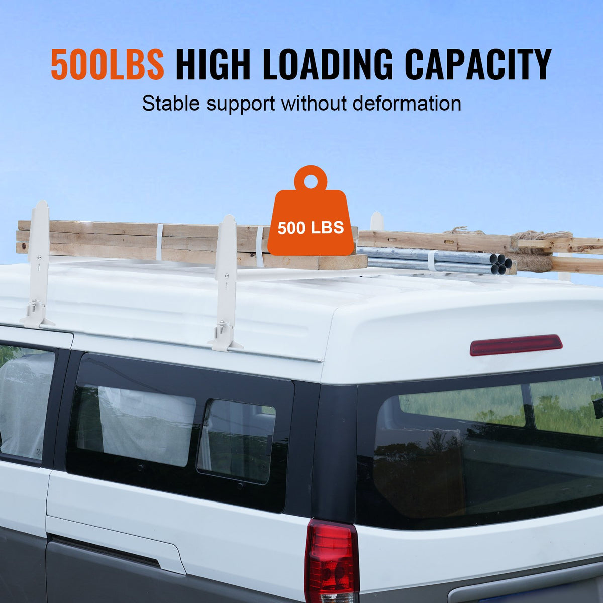 2-Bar Van Roof Ladder Rack Alloy Adjustable 47.2"-78.7" for Full-Size Vans V952-XSHCH250039645AC2V0