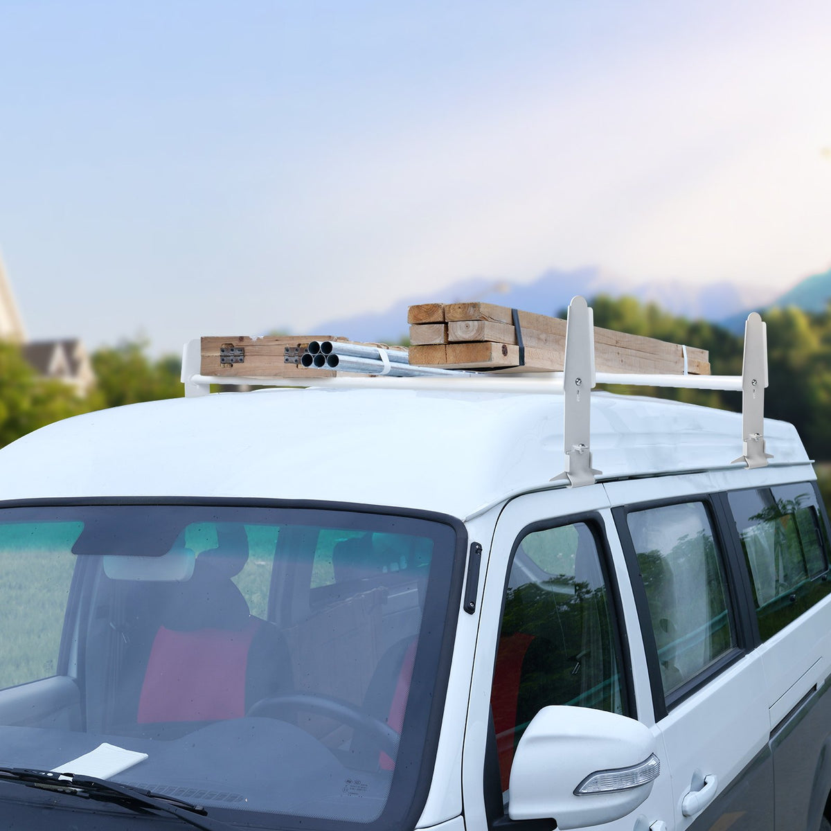 2-Bar Van Roof Ladder Rack Alloy Adjustable 47.2"-78.7" for Full-Size Vans V952-XSHCH250039645AC2V0