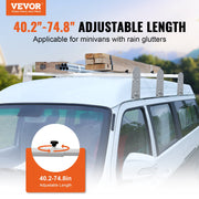 Van Roof Ladder Rack, 3 Bars Alloy Steel Roof Racks, 750 LBS Capacity Rain-Gutter Roof Rack, Adjustable V952-XSHCH37503964J82WV0
