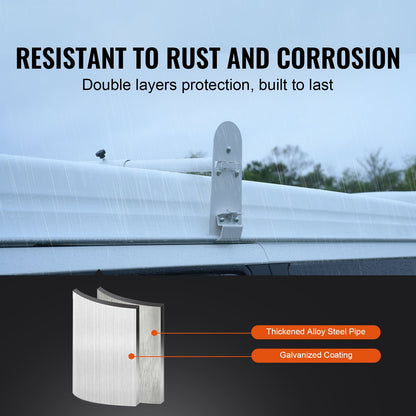 Van Roof Ladder Rack, 3 Bars Alloy Steel Roof Racks, 750 LBS Capacity Rain-Gutter Roof Rack, Adjustable V952-XSHCH37503964J82WV0