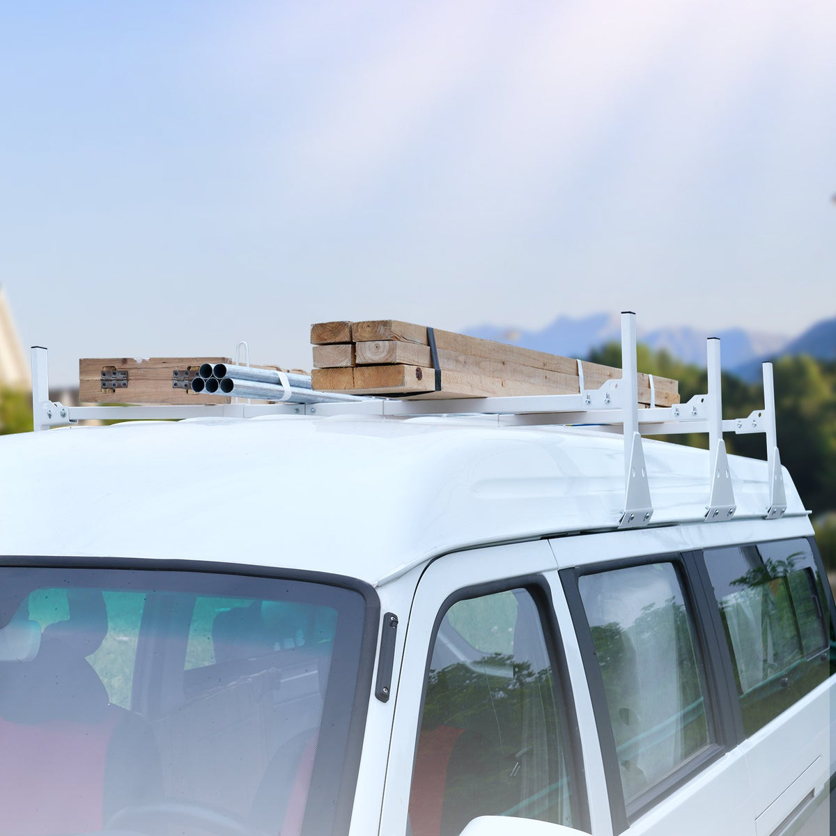 3-Bar Van Roof Ladder Rack Adjustable 56.3"-61.4" for Full-Size Vans V952-XSHCH474837508SG0V0