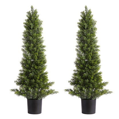 Artificial Topiary Cedar Trees, 2 Set 914mm Faux Pine Shrubs Plants, Fake Silk Tree Look Real, Easy Assembly V952-XSRGXJS36YCXDIEET001V0