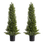Artificial Topiary Cedar Trees, 2 Set 914mm Faux Pine Shrubs Plants, Fake Silk Tree Look Real, Easy Assembly V952-XSRGXJS36YCXDIEET001V0