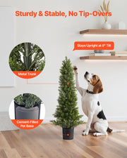 Artificial Topiary Cedar Trees, 2 Set 914mm Faux Pine Shrubs Plants, Fake Silk Tree Look Real, Easy Assembly V952-XSRGXJS36YCXDIEET001V0