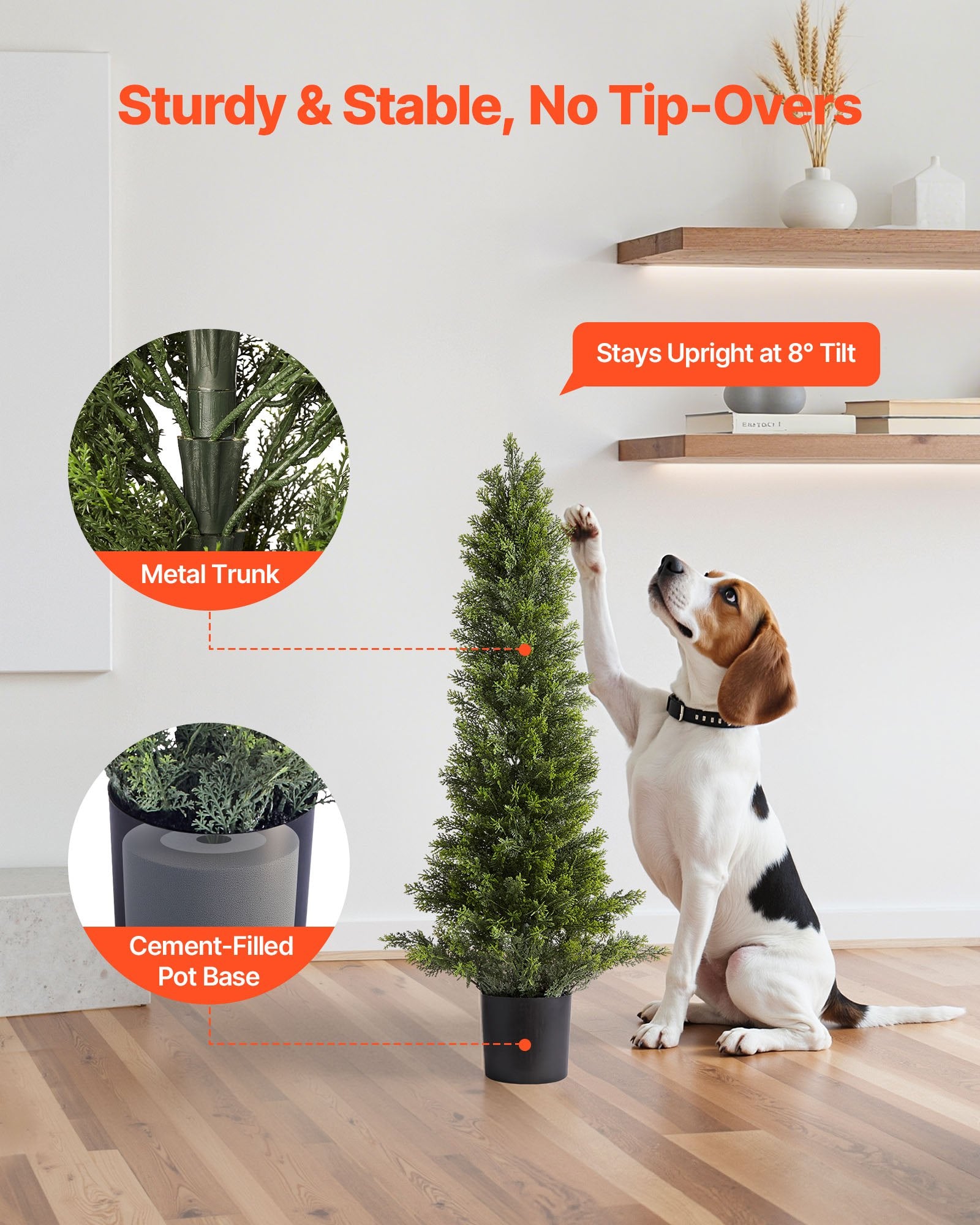 Artificial Topiary Cedar Trees, 2 Set 914mm Faux Pine Shrubs Plants, Fake Silk Tree Look Real, Easy Assembly V952-XSRGXJS36YCXDIEET001V0