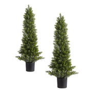 Artificial Topiary Cedar Trees, 2 Set 914mm Faux Pine Shrubs Plants, Fake Silk Tree Look Real, Easy Assembly V952-XSRGXJS36YCXDIEET001V0