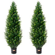2 Pack 4' Artificial Cedar Topiary Tree Faux Plant UV Decor In/Outdoor V952-XSRGXJS48YCA5XA8BV0