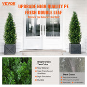 2 Pack 4' Artificial Cedar Topiary Tree Faux Plant UV Decor In/Outdoor V952-XSRGXJS48YCA5XA8BV0