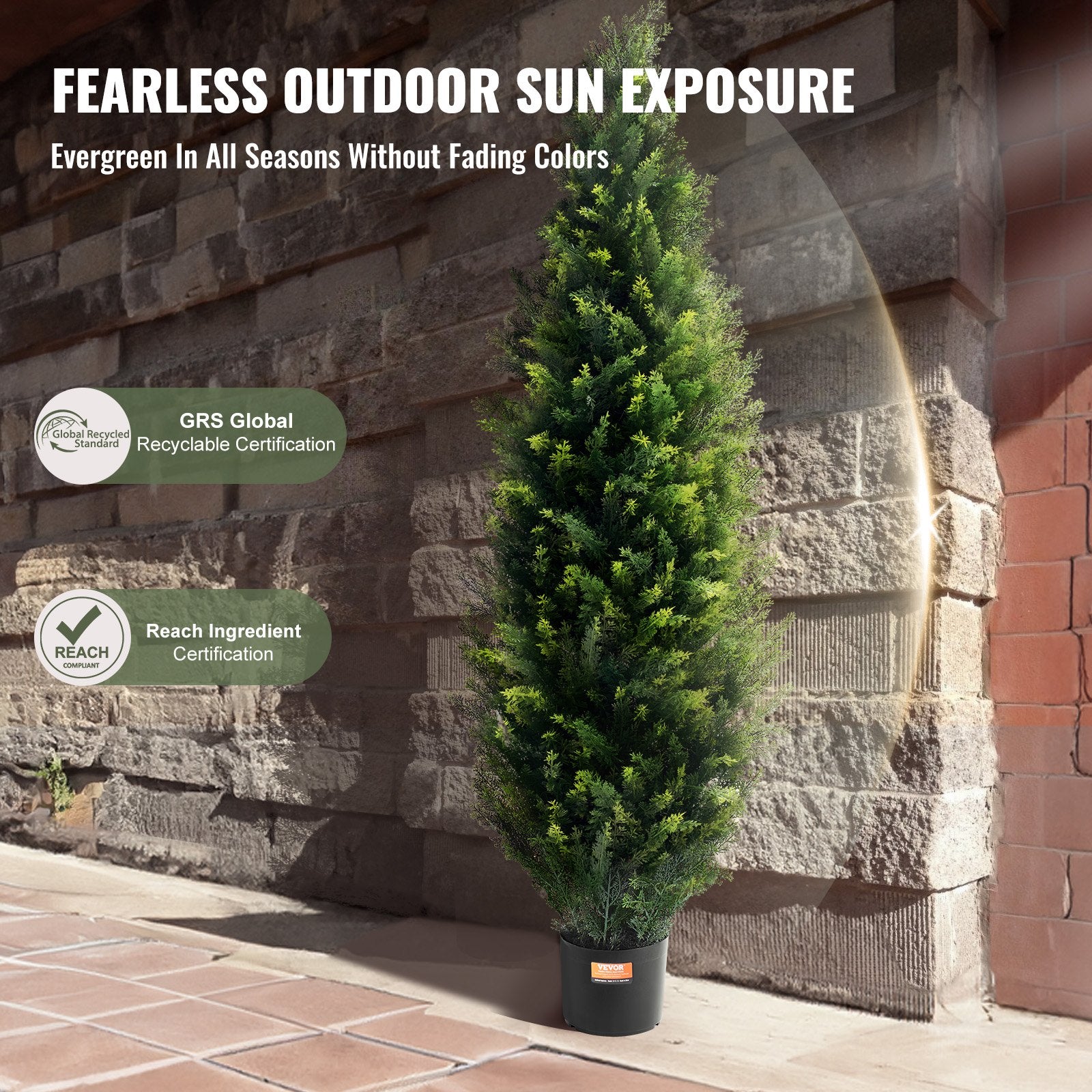 2 Pack 4' Artificial Cedar Topiary Tree Faux Plant UV Decor In/Outdoor V952-XSRGXJS48YCA5XA8BV0