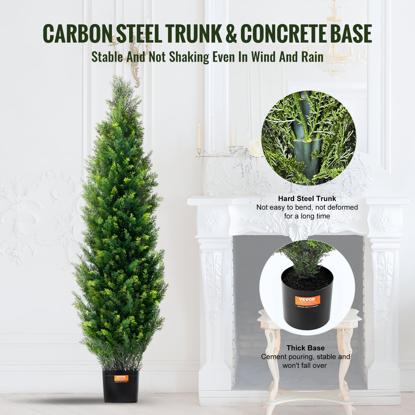 2 Pack 4' Artificial Cedar Topiary Tree Faux Plant UV Decor In/Outdoor V952-XSRGXJS48YCA5XA8BV0