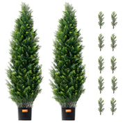 2 Pack 4' Artificial Cedar Topiary Tree Faux Plant UV Decor In/Outdoor V952-XSRGXJS48YCA5XA8BV0