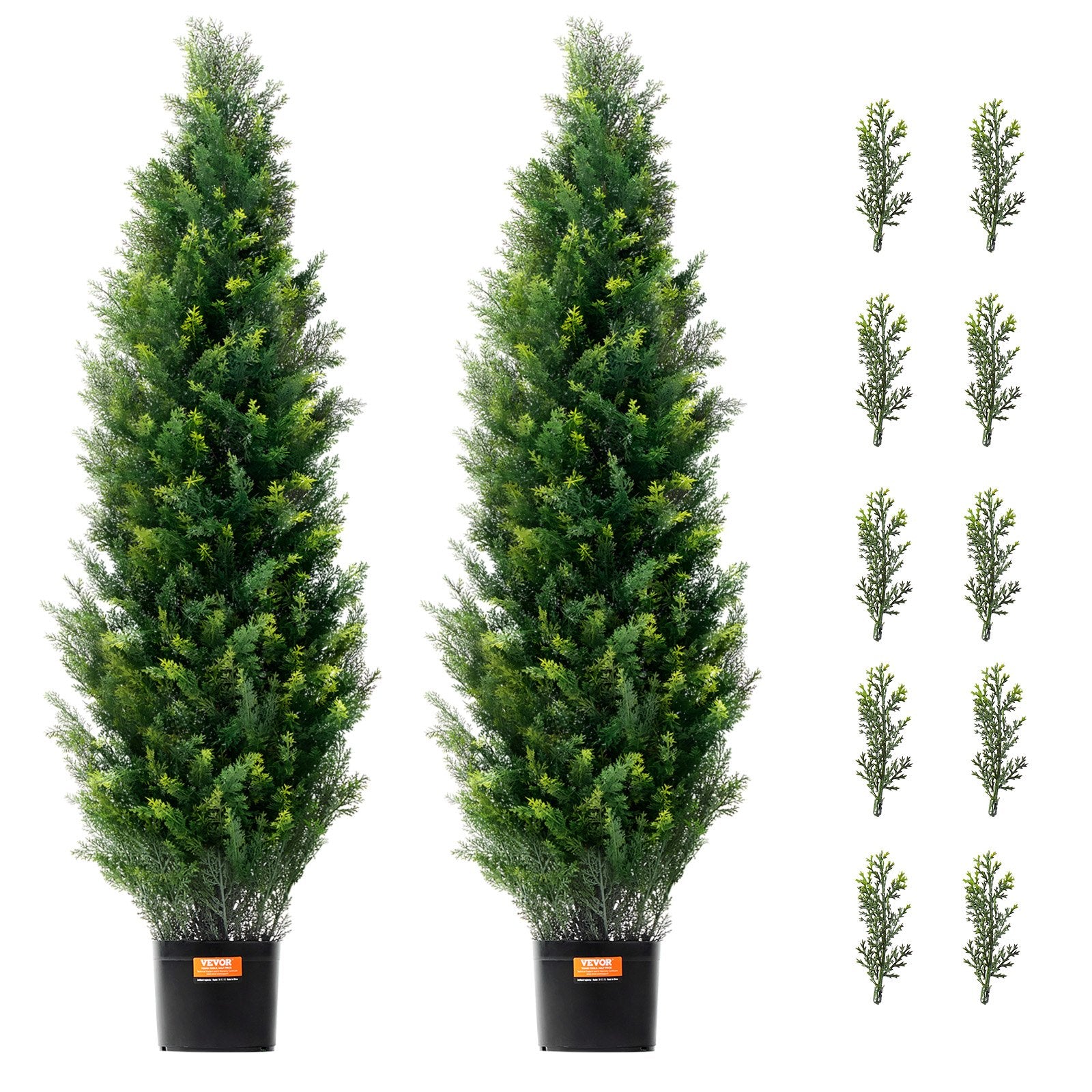 2 Pack 4' Artificial Cedar Topiary Tree Faux Plant UV Decor In/Outdoor V952-XSRGXJS48YCA5XA8BV0