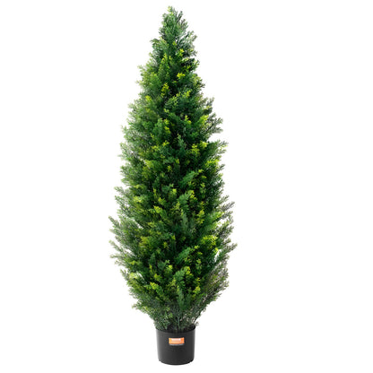 2 Pack 4' Artificial Cedar Topiary Tree Faux Plant UV Decor In/Outdoor V952-XSRGXJS48YCA5XA8BV0
