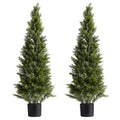 Artificial Topiary Cedar Trees, 2 Set 1219mm Faux Pine Shrubs Plants, Fake Silk Tree Look Real, Easy Assembly V952-XSRGXJS48YCXNM7Y5001V0