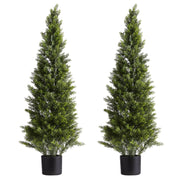 Artificial Topiary Cedar Trees, 2 Set 1219mm Faux Pine Shrubs Plants, Fake Silk Tree Look Real, Easy Assembly V952-XSRGXJS48YCXNM7Y5001V0