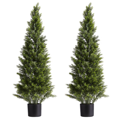 Artificial Topiary Cedar Trees, 2 Set 1219mm Faux Pine Shrubs Plants, Fake Silk Tree Look Real, Easy Assembly V952-XSRGXJS48YCXNM7Y5001V0