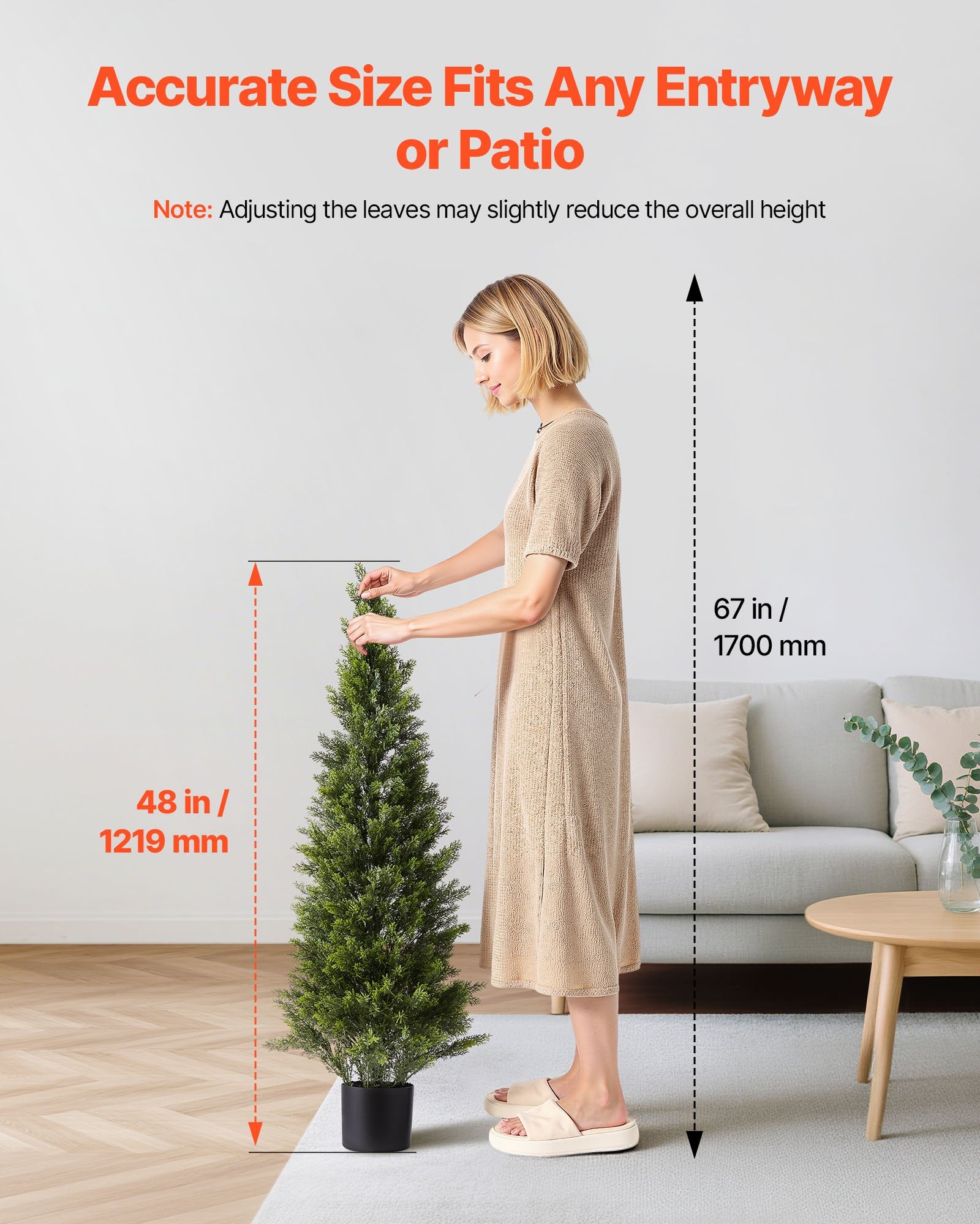 Artificial Topiary Cedar Trees, 2 Set 1219mm Faux Pine Shrubs Plants, Fake Silk Tree Look Real, Easy Assembly V952-XSRGXJS48YCXNM7Y5001V0