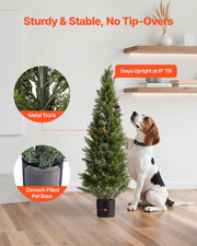 Artificial Topiary Cedar Trees, 2 Set 1219mm Faux Pine Shrubs Plants, Fake Silk Tree Look Real, Easy Assembly V952-XSRGXJS48YCXNM7Y5001V0