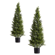 Artificial Topiary Cedar Trees, 2 Set 1219mm Faux Pine Shrubs Plants, Fake Silk Tree Look Real, Easy Assembly V952-XSRGXJS48YCXNM7Y5001V0