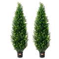 2 Pack 5' Artificial Cedar Topiary Tree Faux Plant UV Decor In/Outdoor V952-XSRGXJS60YCAVOMHCV0