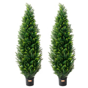2 Pack 5' Artificial Cedar Topiary Tree Faux Plant UV Decor In/Outdoor V952-XSRGXJS60YCAVOMHCV0